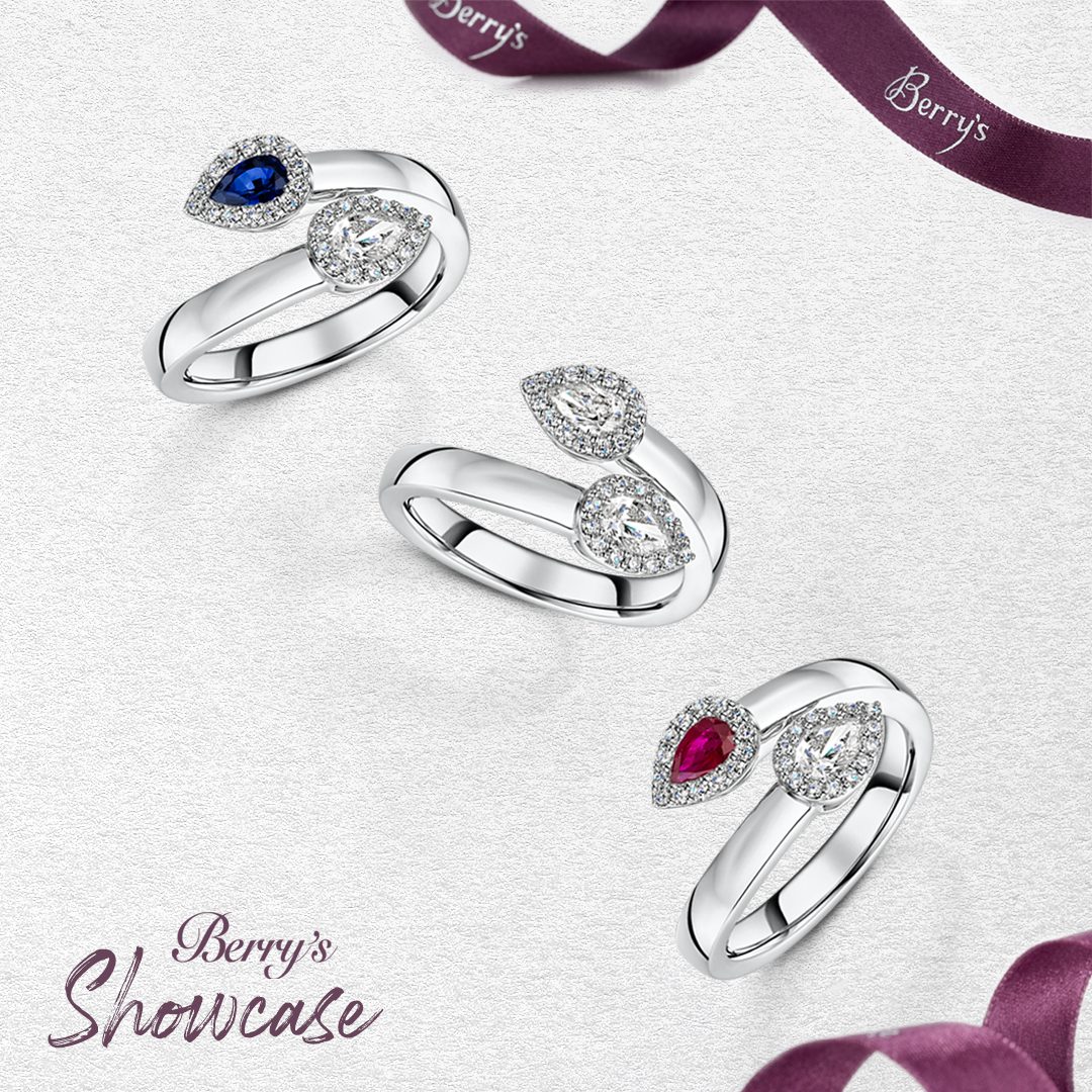 Berry's Showcase: Berry's Pear Cut Fancy Cross Over Ring Collection