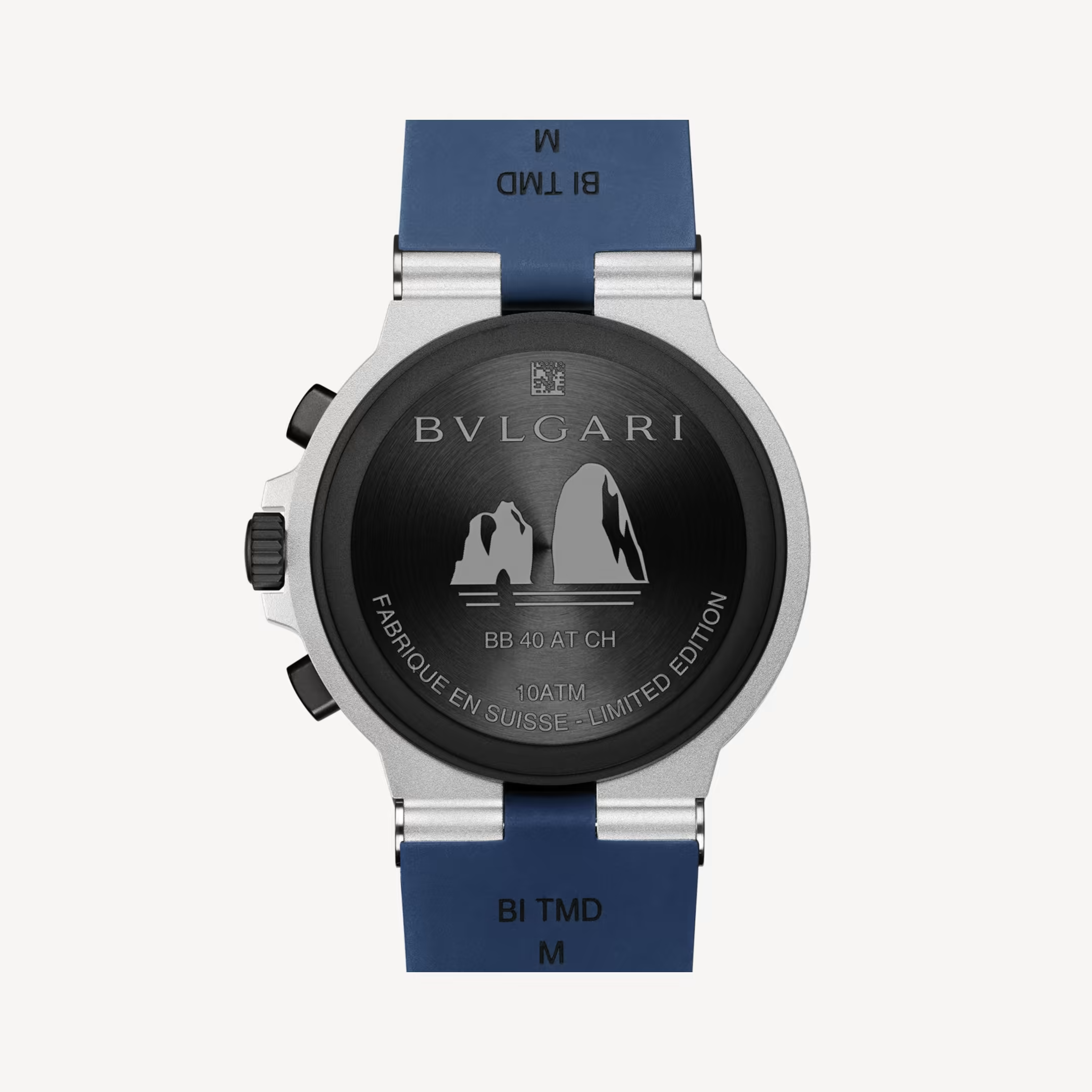 Bvlgari Aluminium Capri Edition Chronograph Rubber Strap Watch