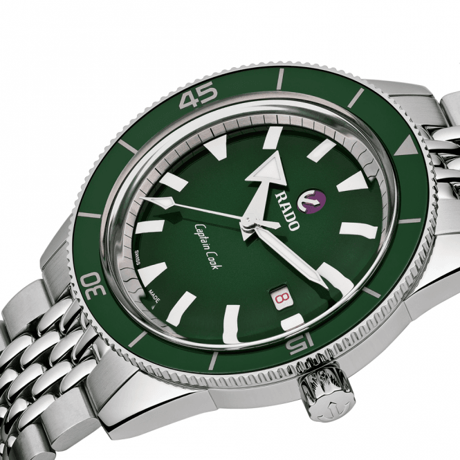 Captain Cook 42mm Green Dial Men's Automatic Bracelet Watch