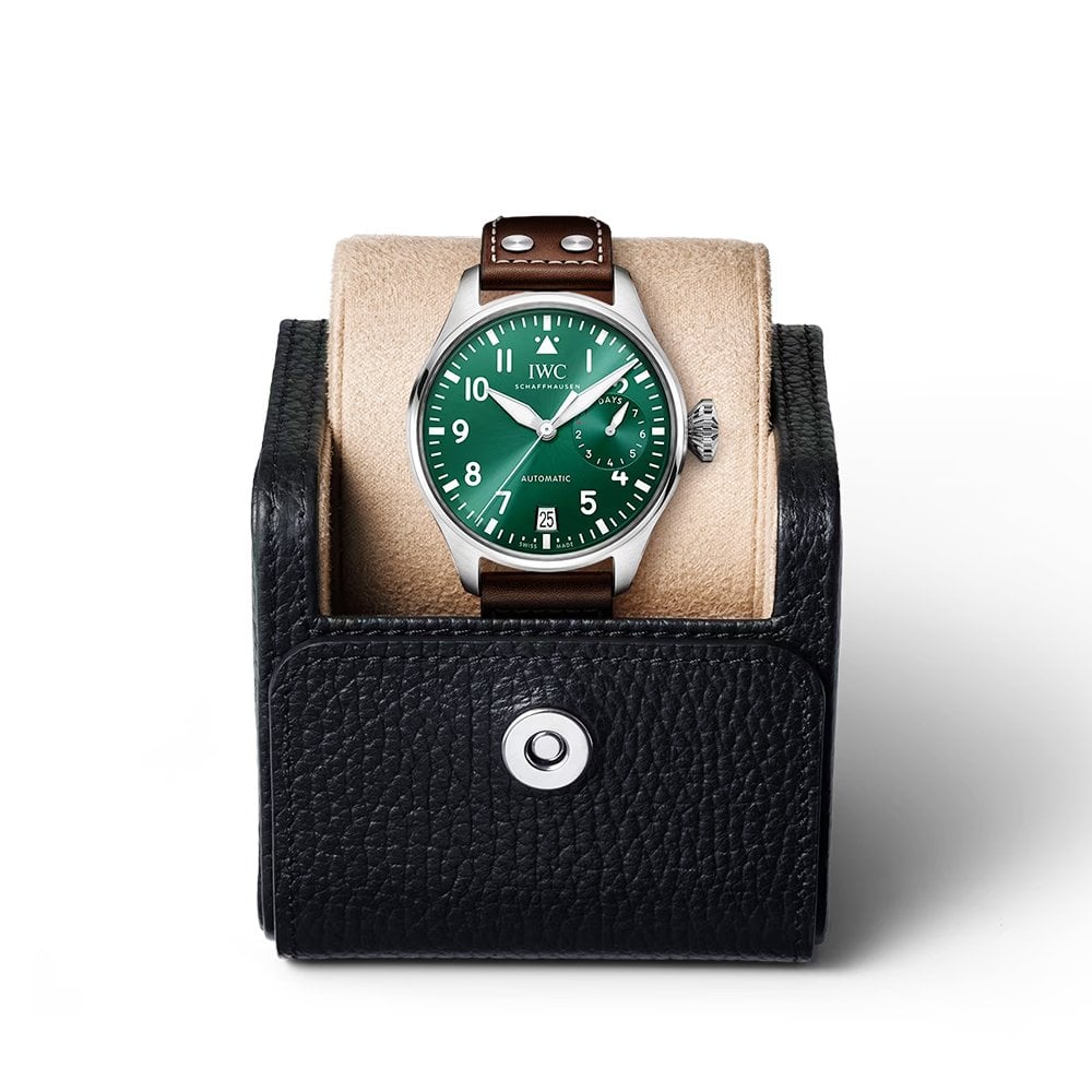 Big Pilot's 46mm Green Dial Men's Leather Strap Watch