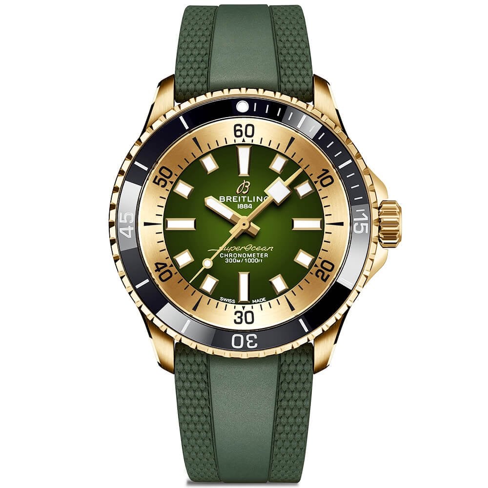 Superocean 42mm Bronze Green Dial Men's Automatic Strap Watch