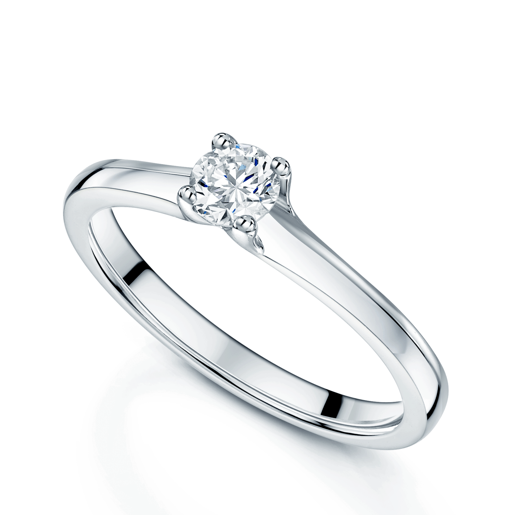 Platinum GIA Certificated Round Brilliant Cut Diamond 0.30ct Solitaire Ring