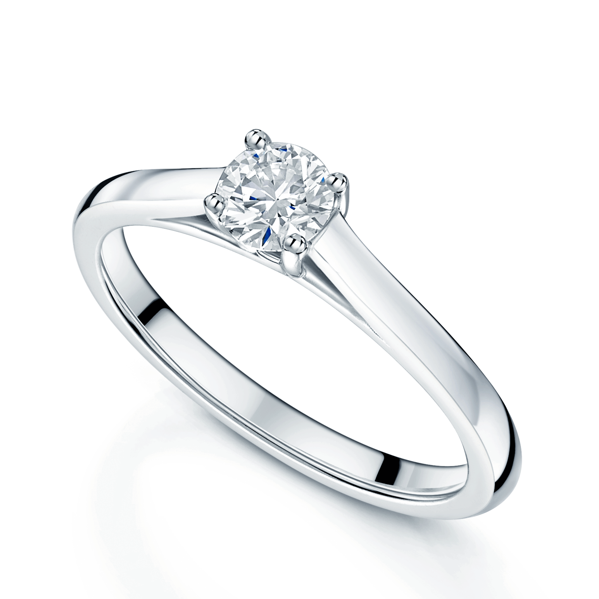 Platinum GIA Certificated Round Brilliant Cut Diamond 0.34ct Engagement Ring