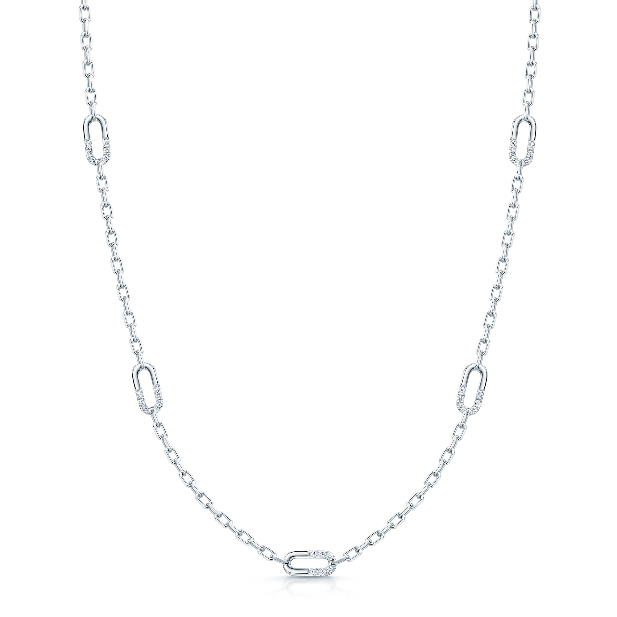 Verve Collection 18ct White Gold Diamond Loop Necklace