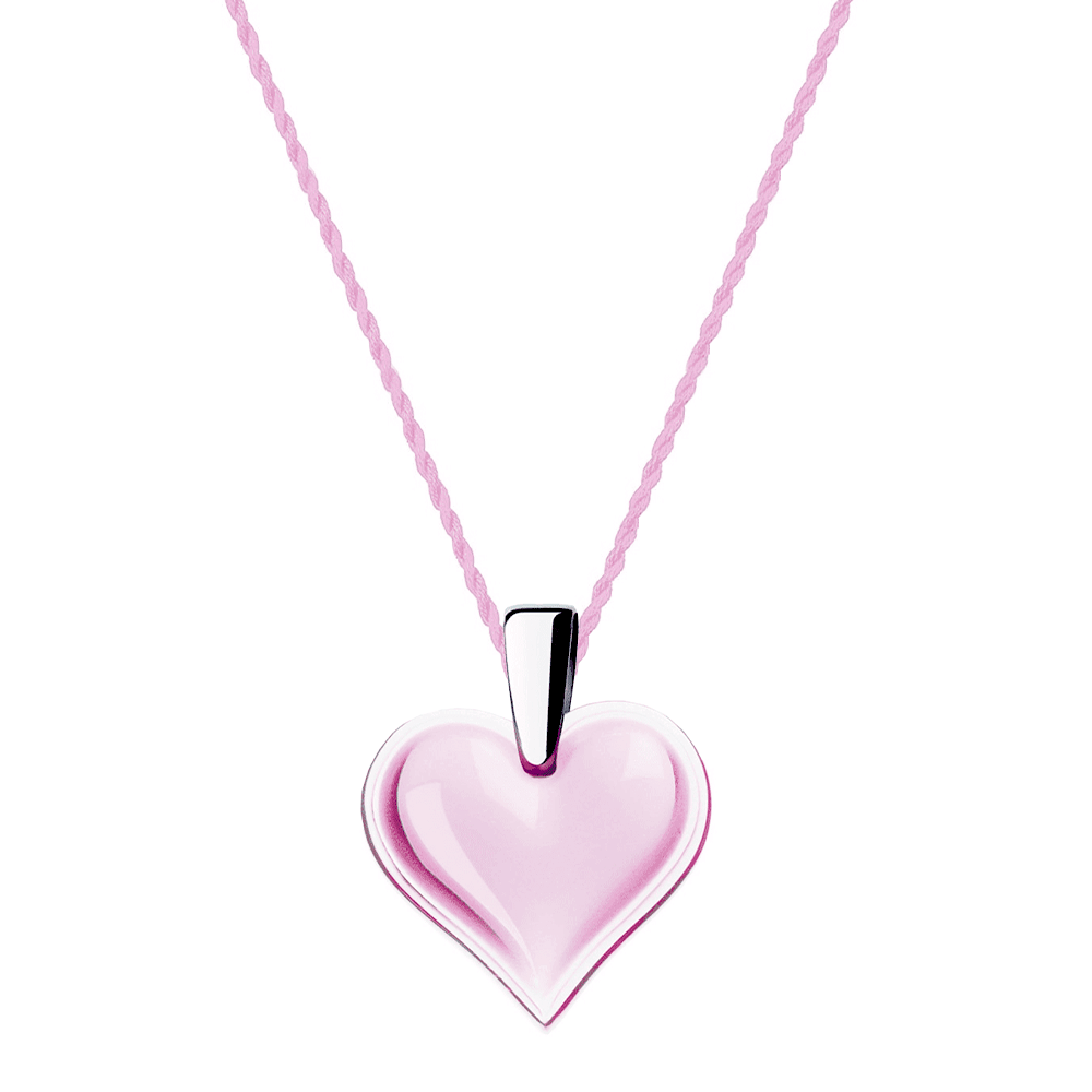Amoureuse Beaucoup Pink Crystal Heart Necklace