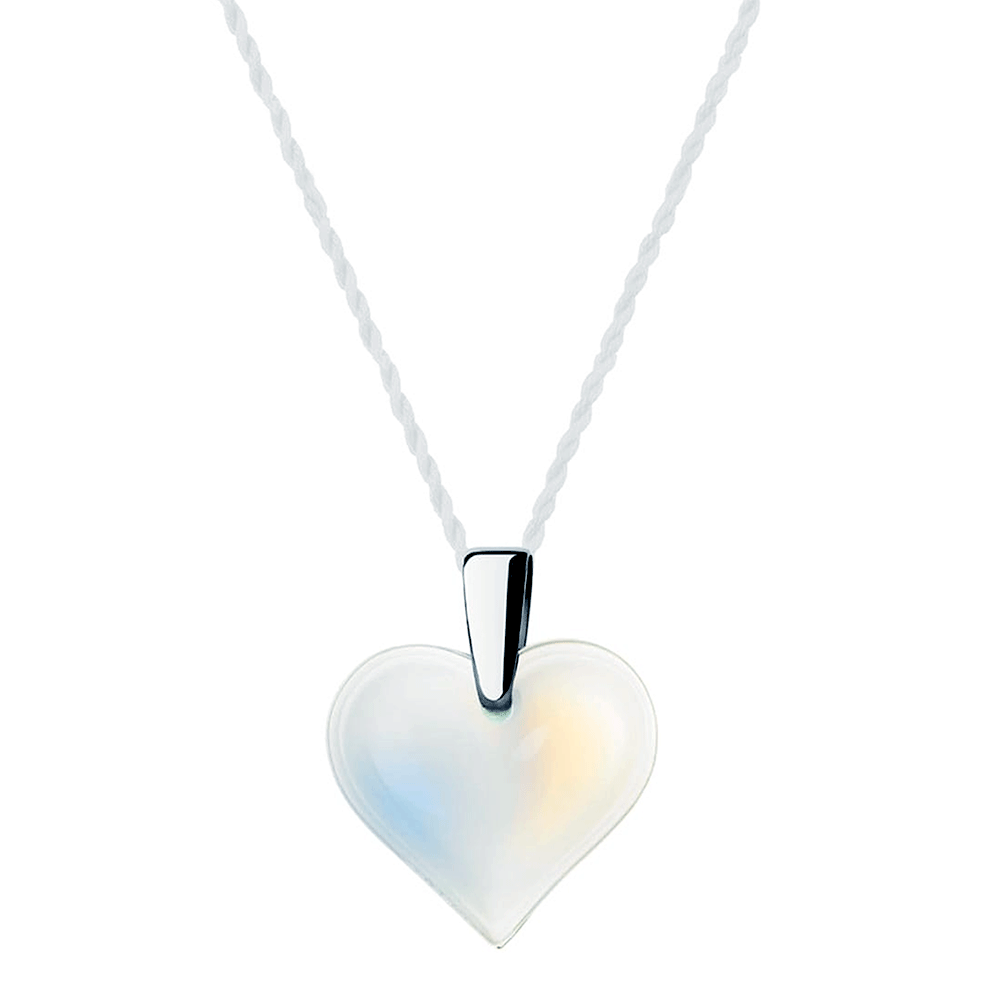 Amoureuse Beaucoup Opalescent Crystal Heart Necklace