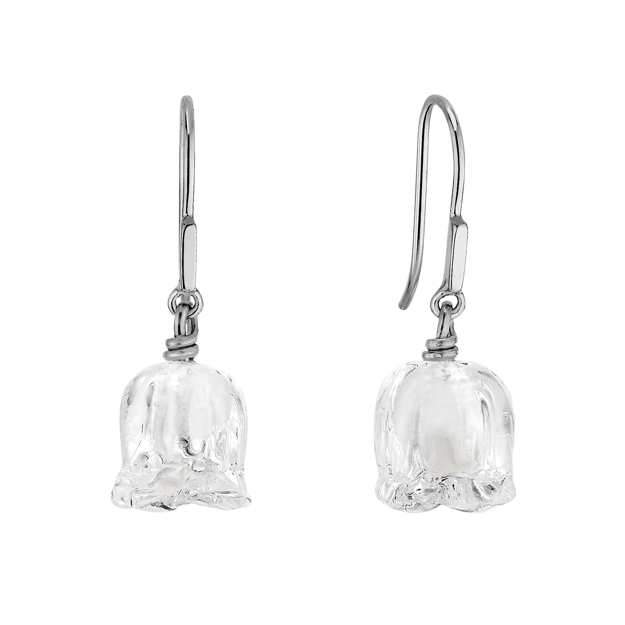 Muguet Clear Crystal & Silver Drop Earrings