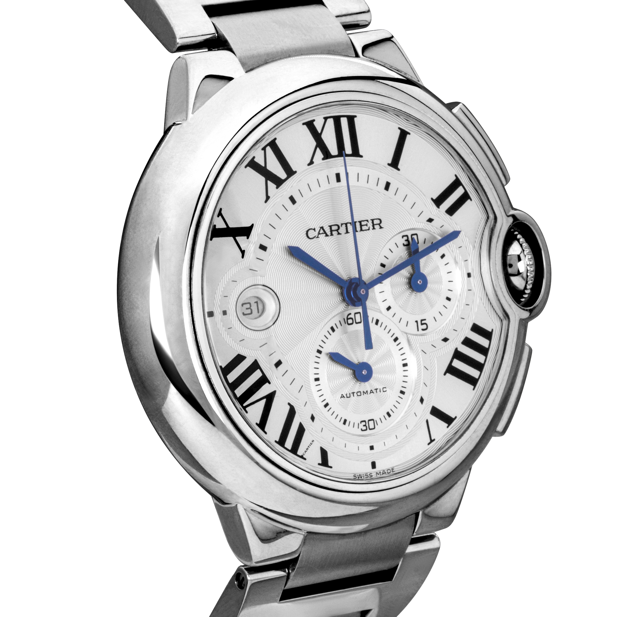 Cartier Ballon Bleu 47mm Silver Dial Men's Chronograph Watch (2011)