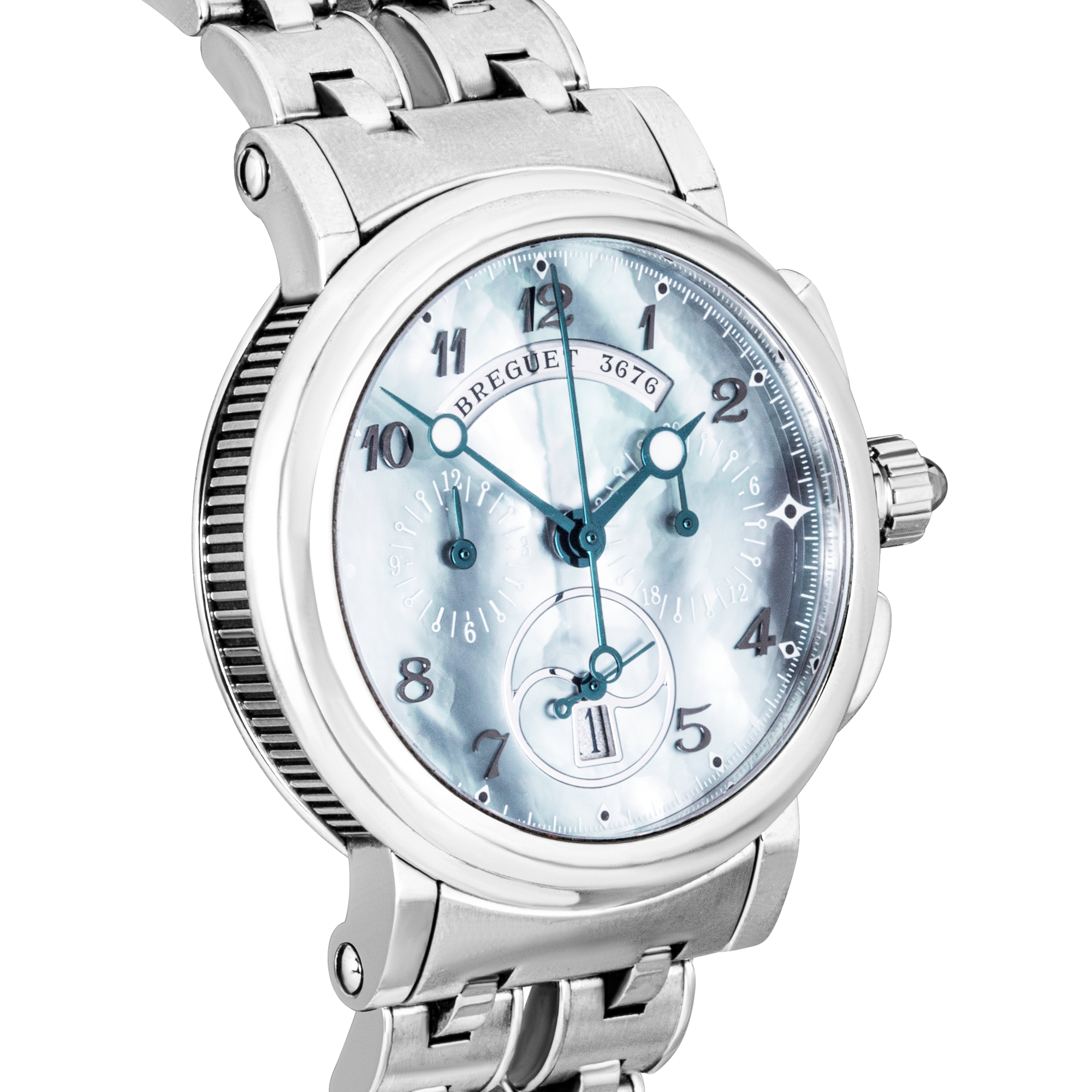 Breguet Marine 34.6mm Blue Mother of Pearl Dial Bracelet Watch (2015)