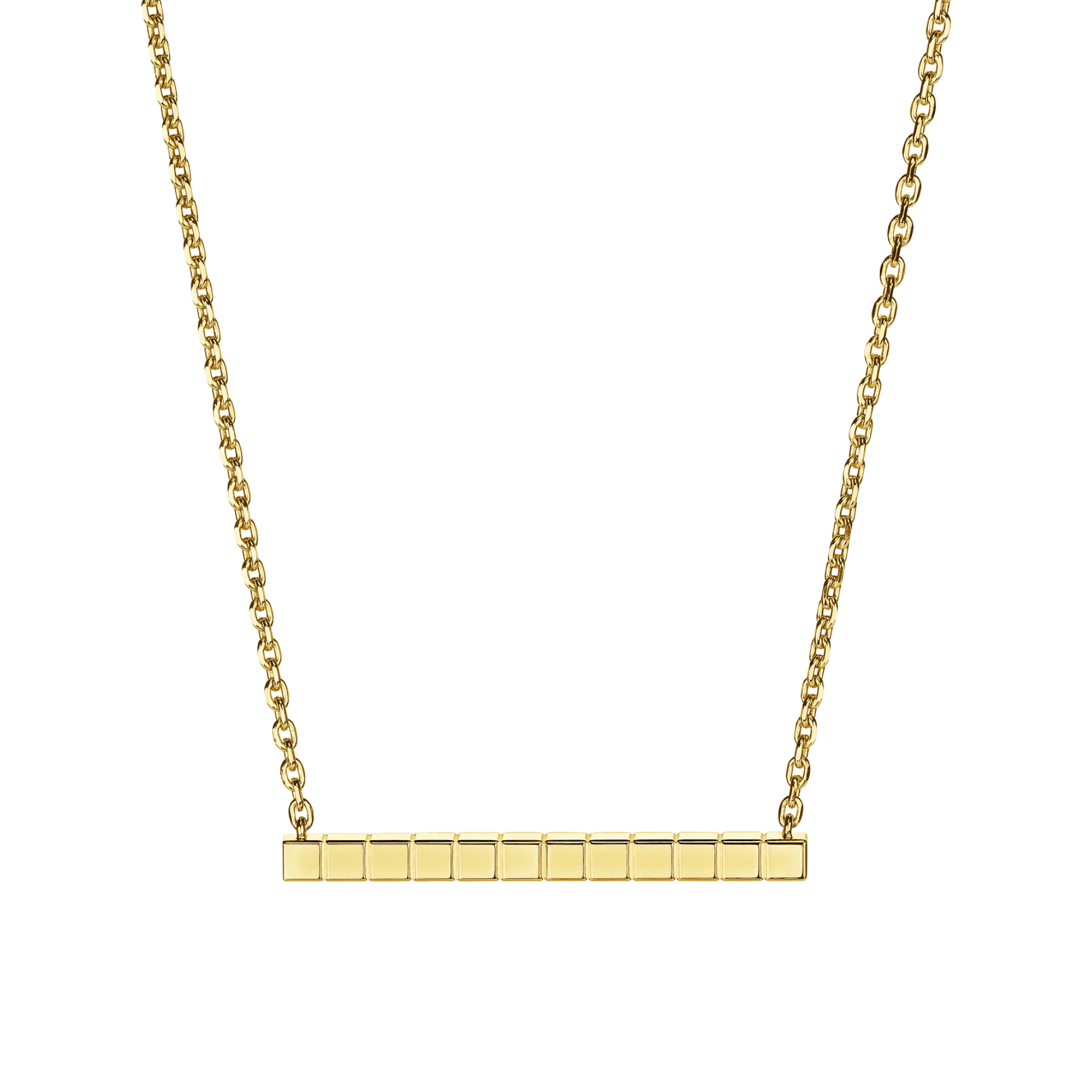 18ct Yellow Gold Ice Cube Bar Necklace
