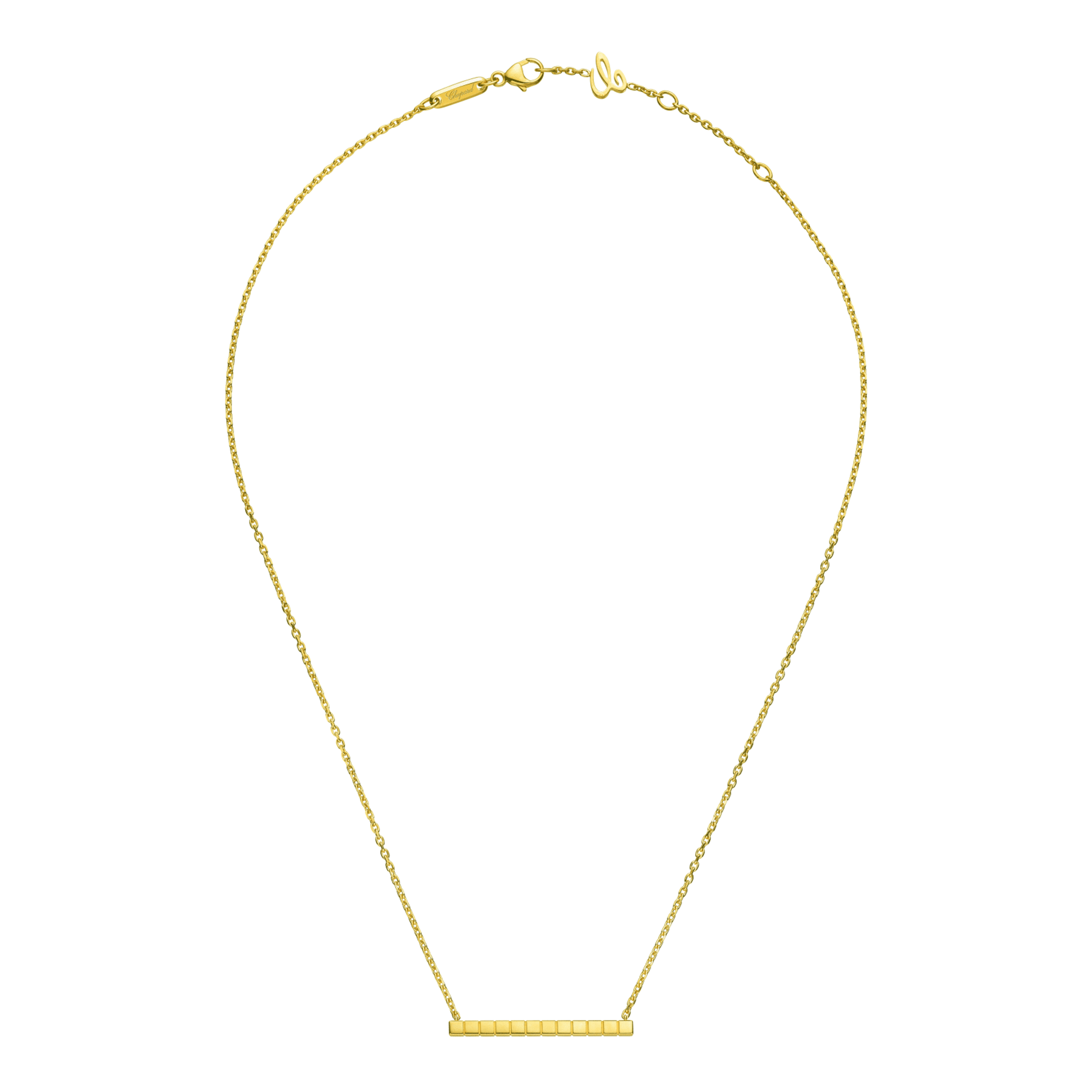 18ct Yellow Gold Ice Cube Bar Necklace