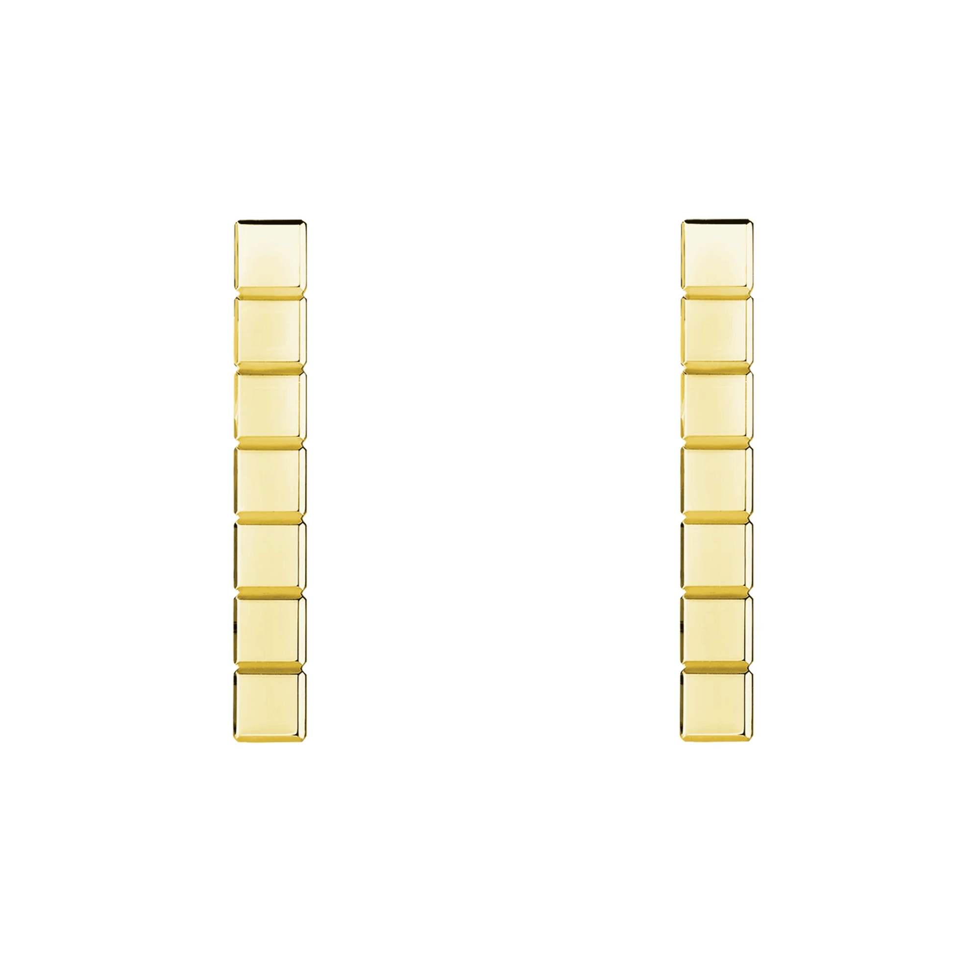 18ct Yellow Gold Ice Cube Bar Earrings