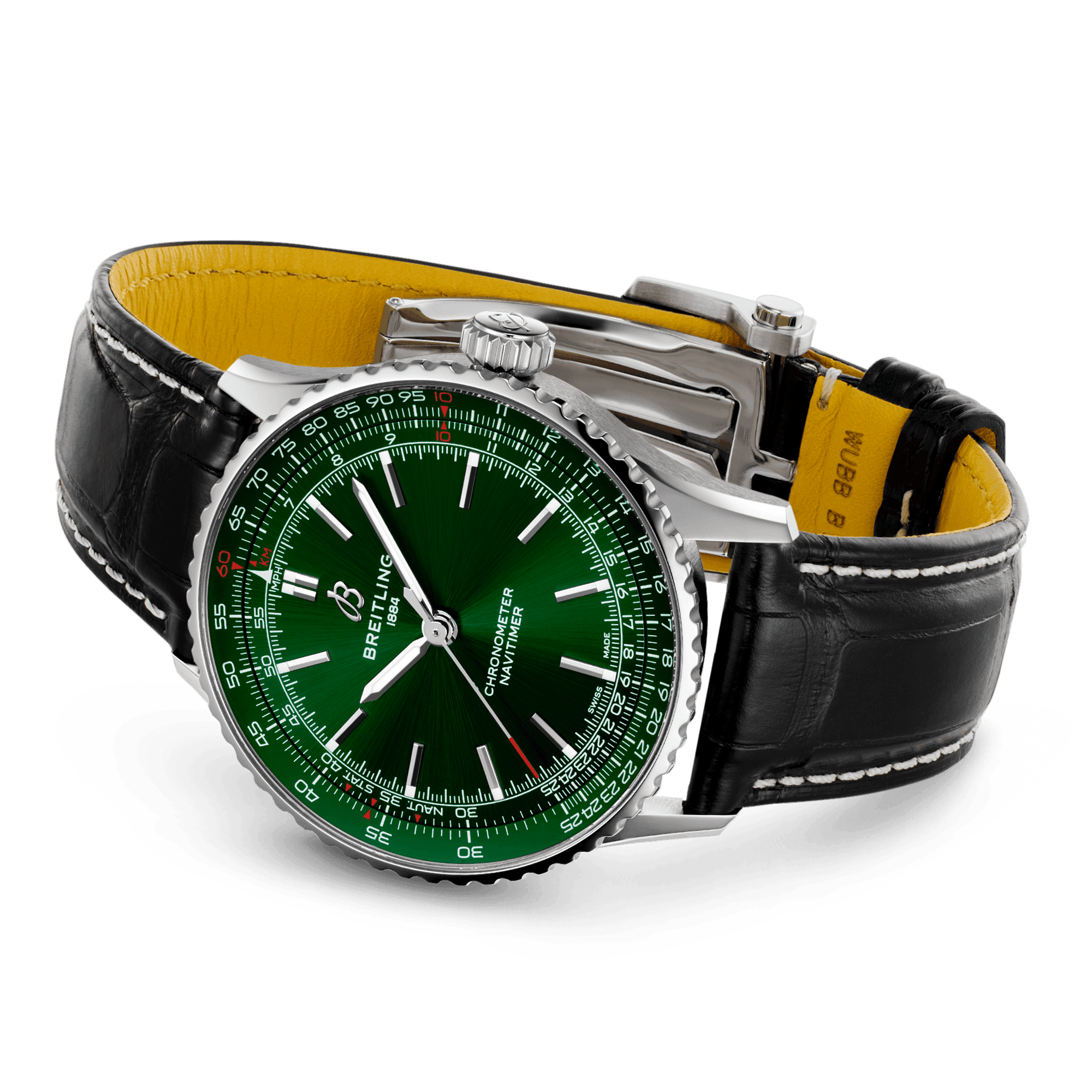 Navitimer 41mm Green Dial Men's Automatic Strap Watch
