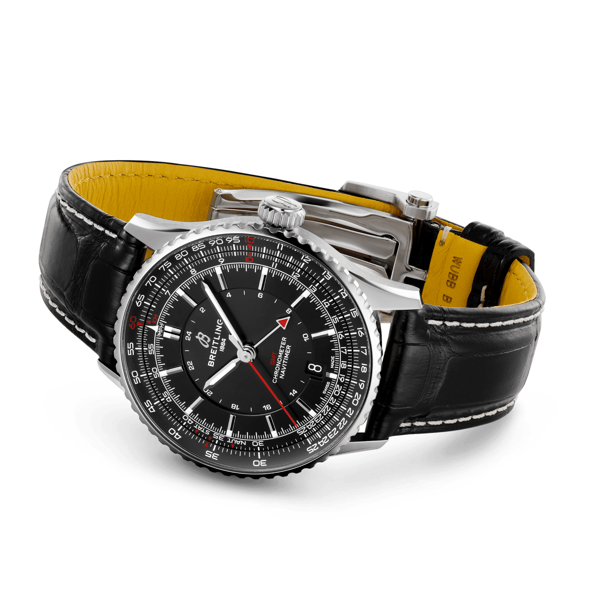 Navitimer GMT 41mm Black Dial Men's Automatic Strap Watch