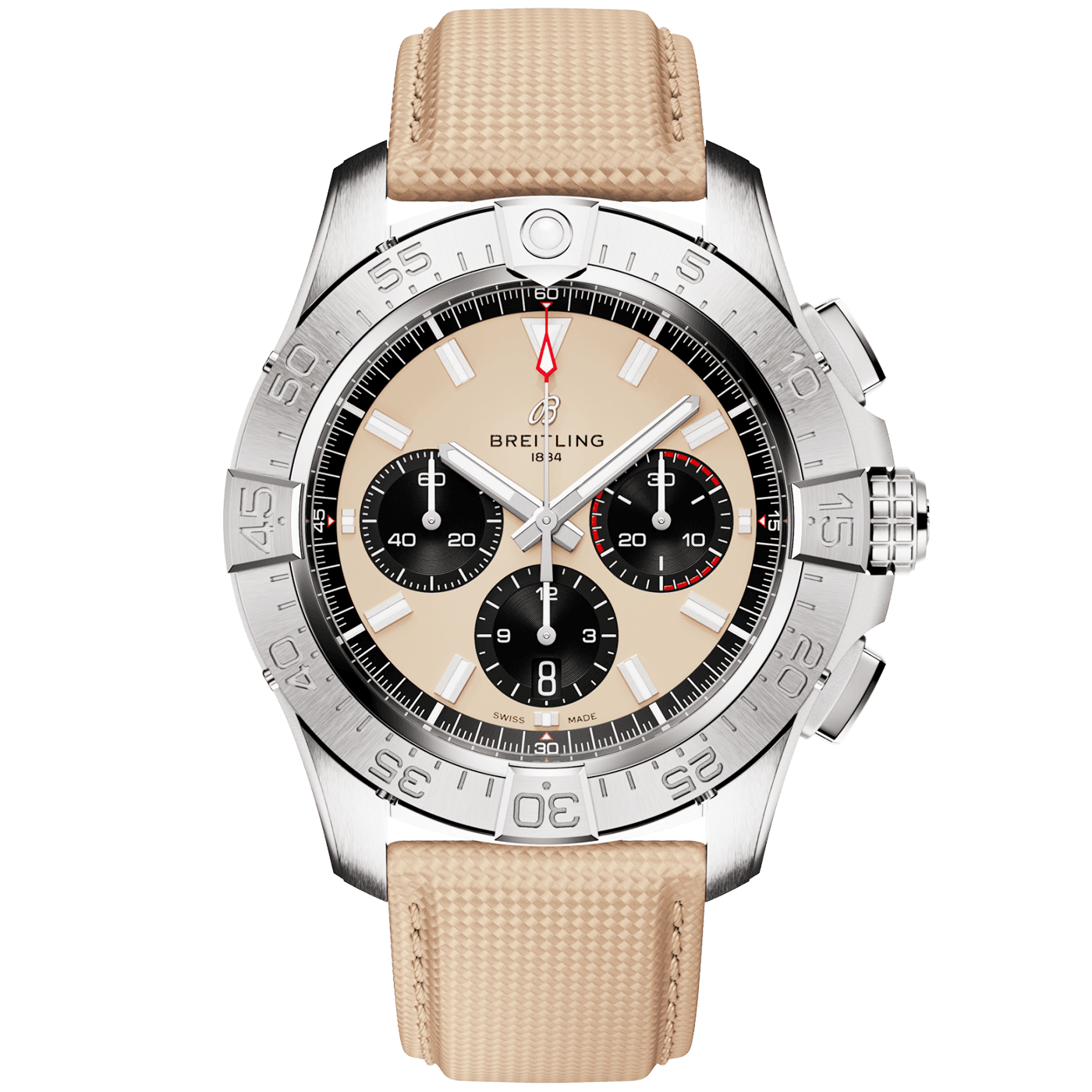 Avenger 44mm Sand Dial Automatic Chronograph Strap Watch