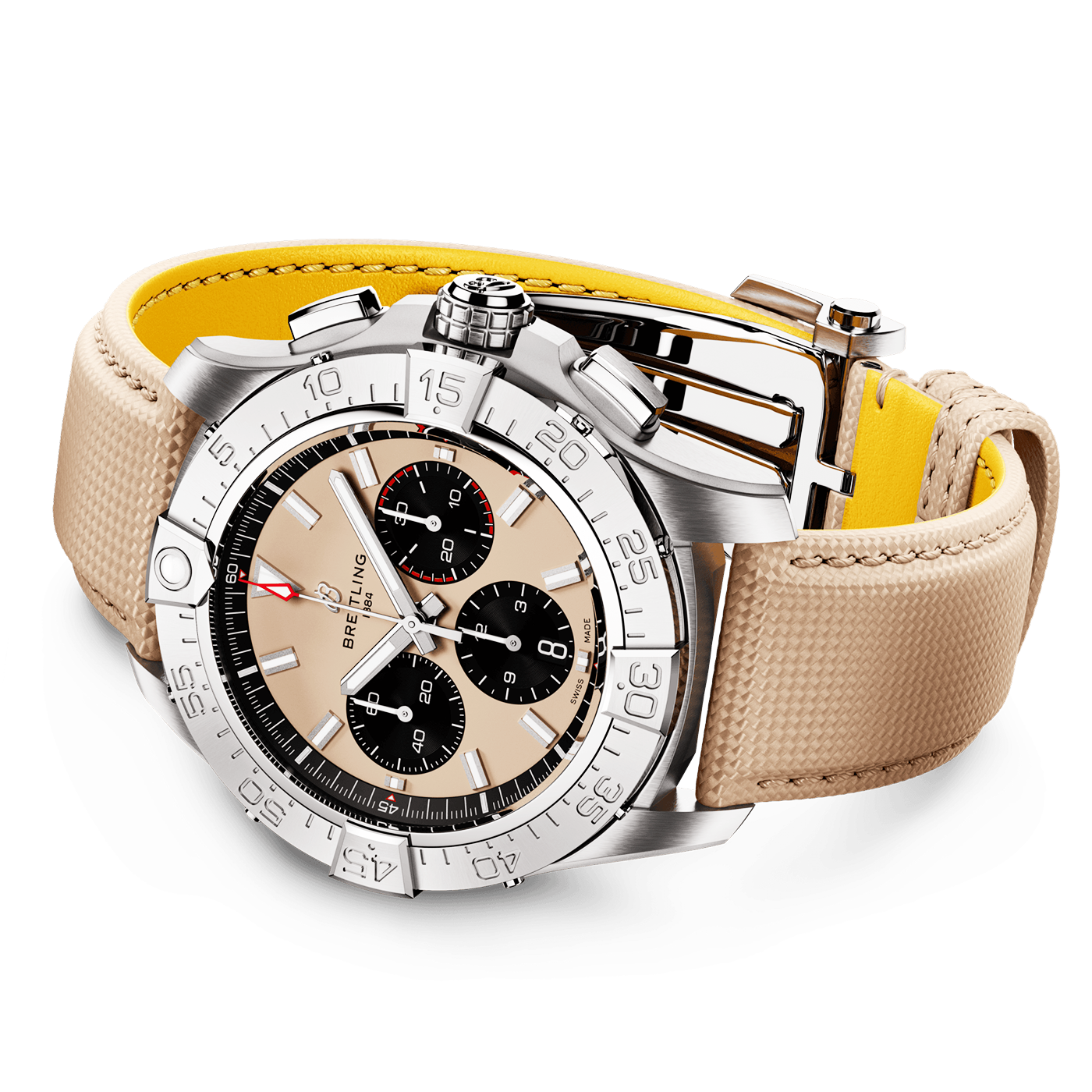 Avenger 44mm Sand Dial Automatic Chronograph Strap Watch
