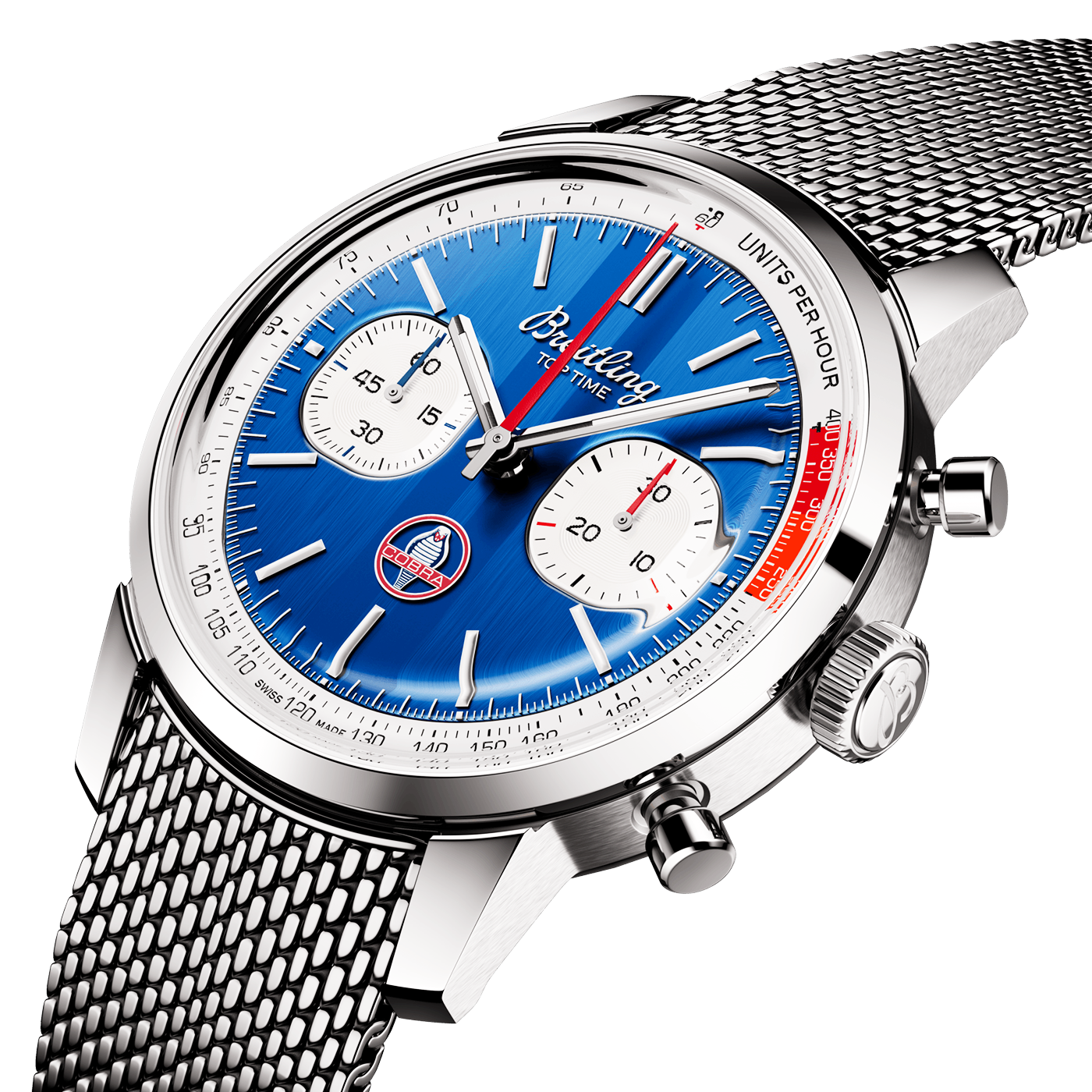 Top Time B01 Shelby Cobra 41mm Blue Dial Bracelet Watch
