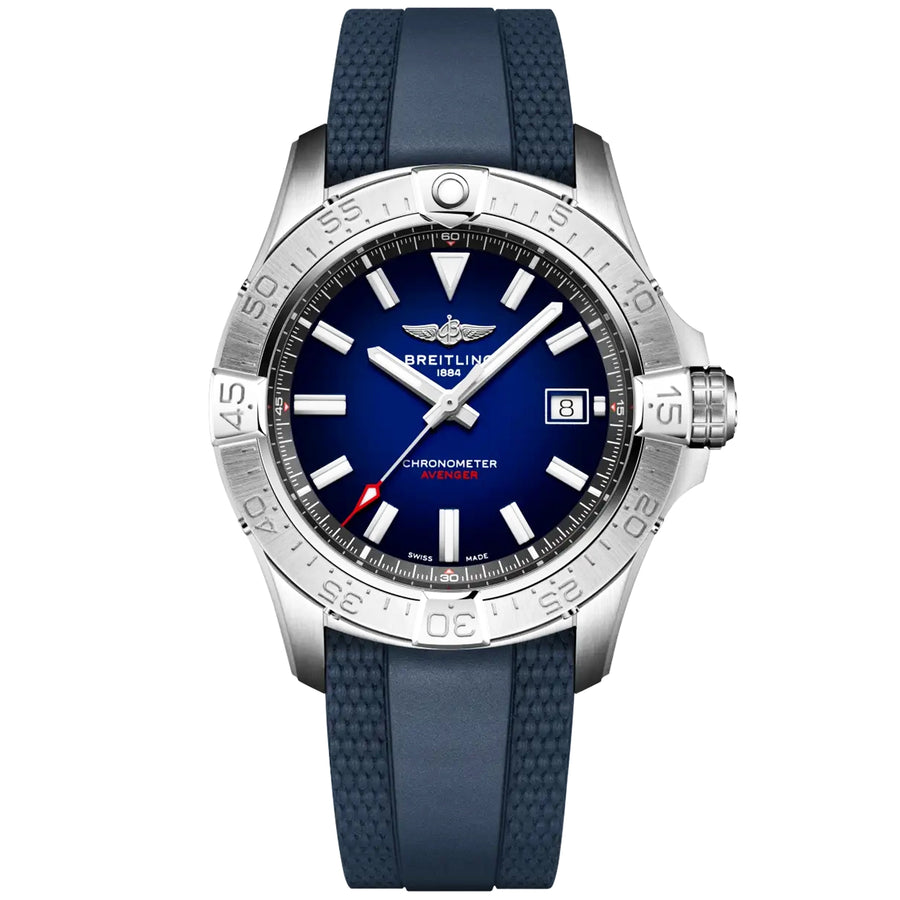 Breitling Avenger Wings 42mm Blue Gradient Dial Automatic Mens Strap Watch - Berry's Jewellers