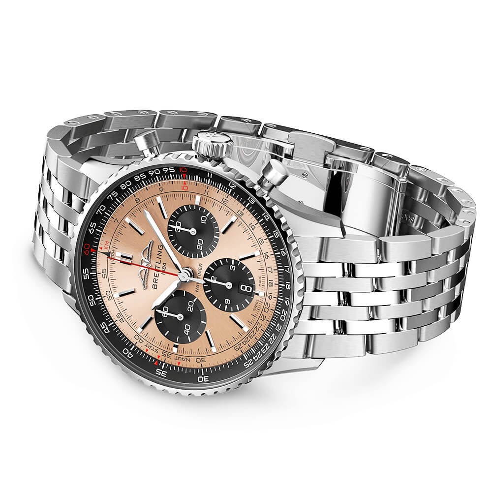 Navitimer 43mm Copper/Black Dial Chronograph Bracelet Watch