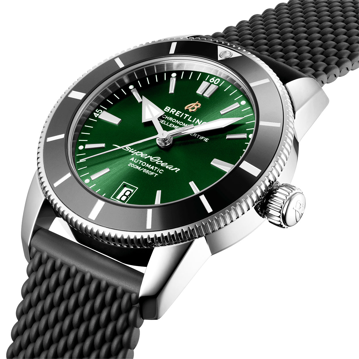 Superocean Heritage II 42mm Green Dial & Bezel Rubber Strap Watch