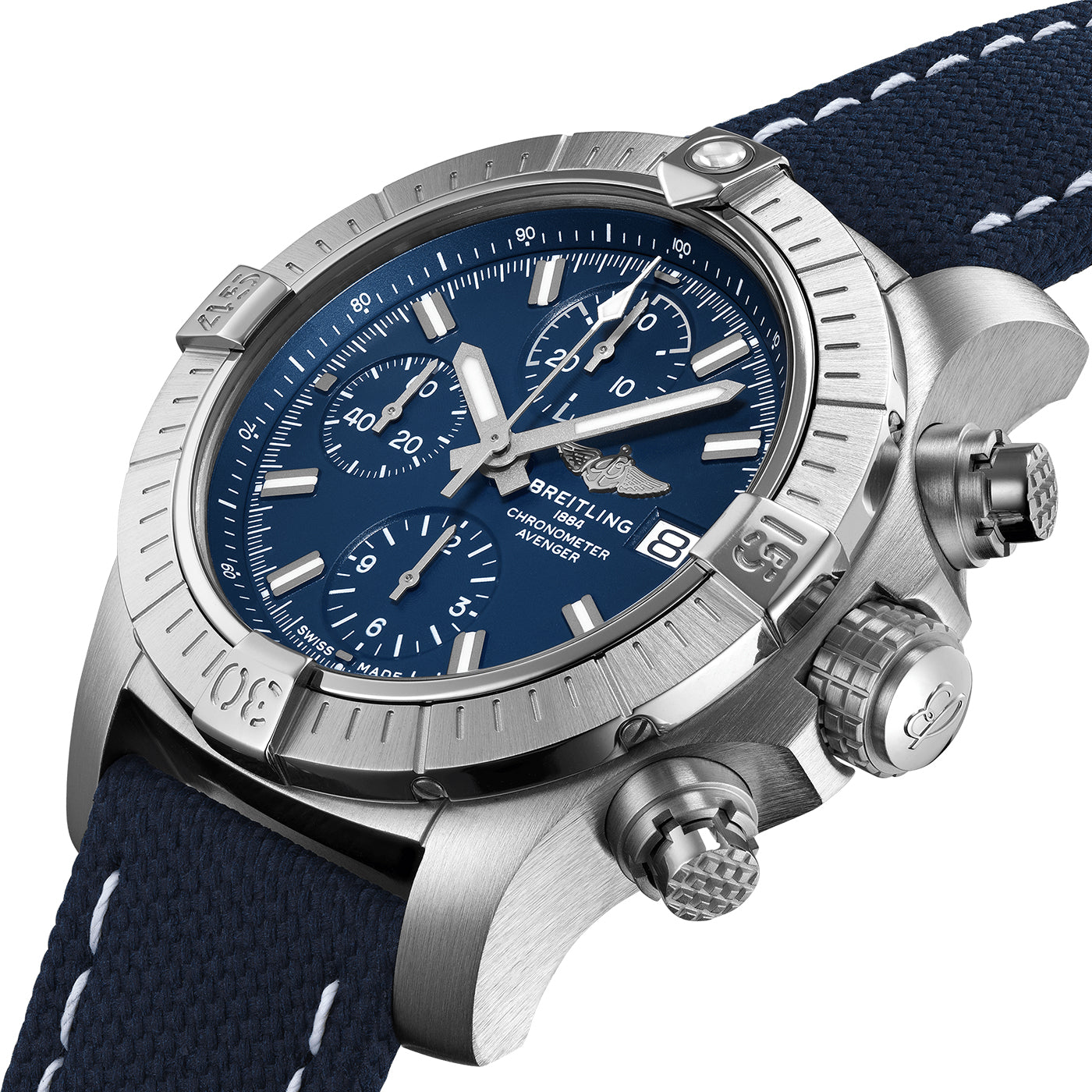 Avenger Chronograph 43mm Blue Dial Automatic Strap Watch