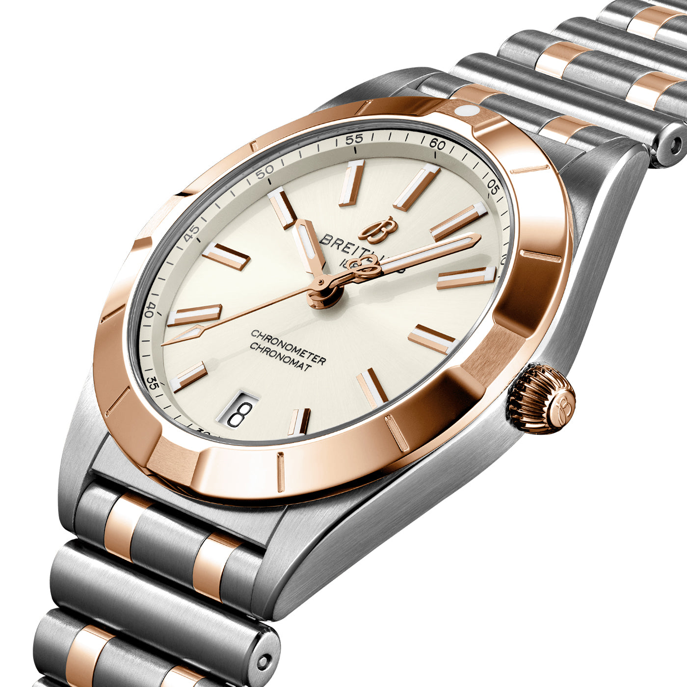 Chronomat 32mm Two-Tone Silver/Rose Dial Bracelet Watch