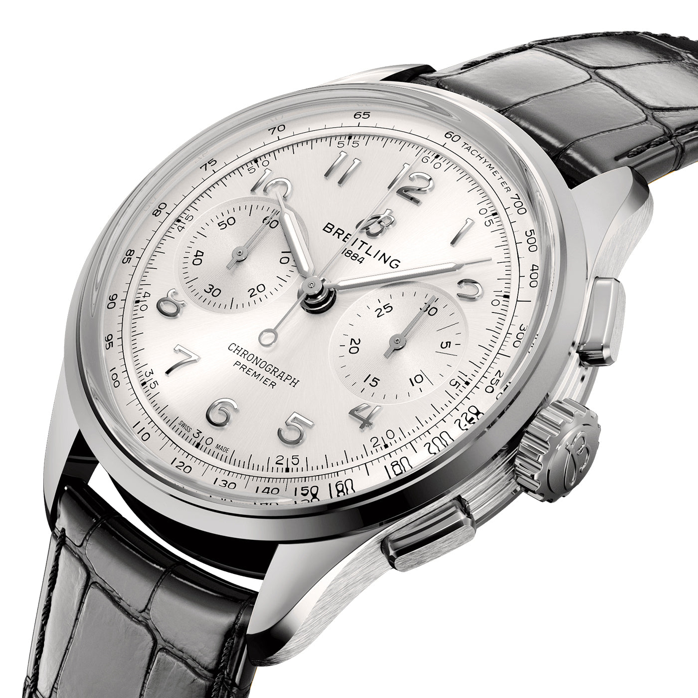 Premier B09 40mm Silver Dial Automatic Chronograph Strap Watch