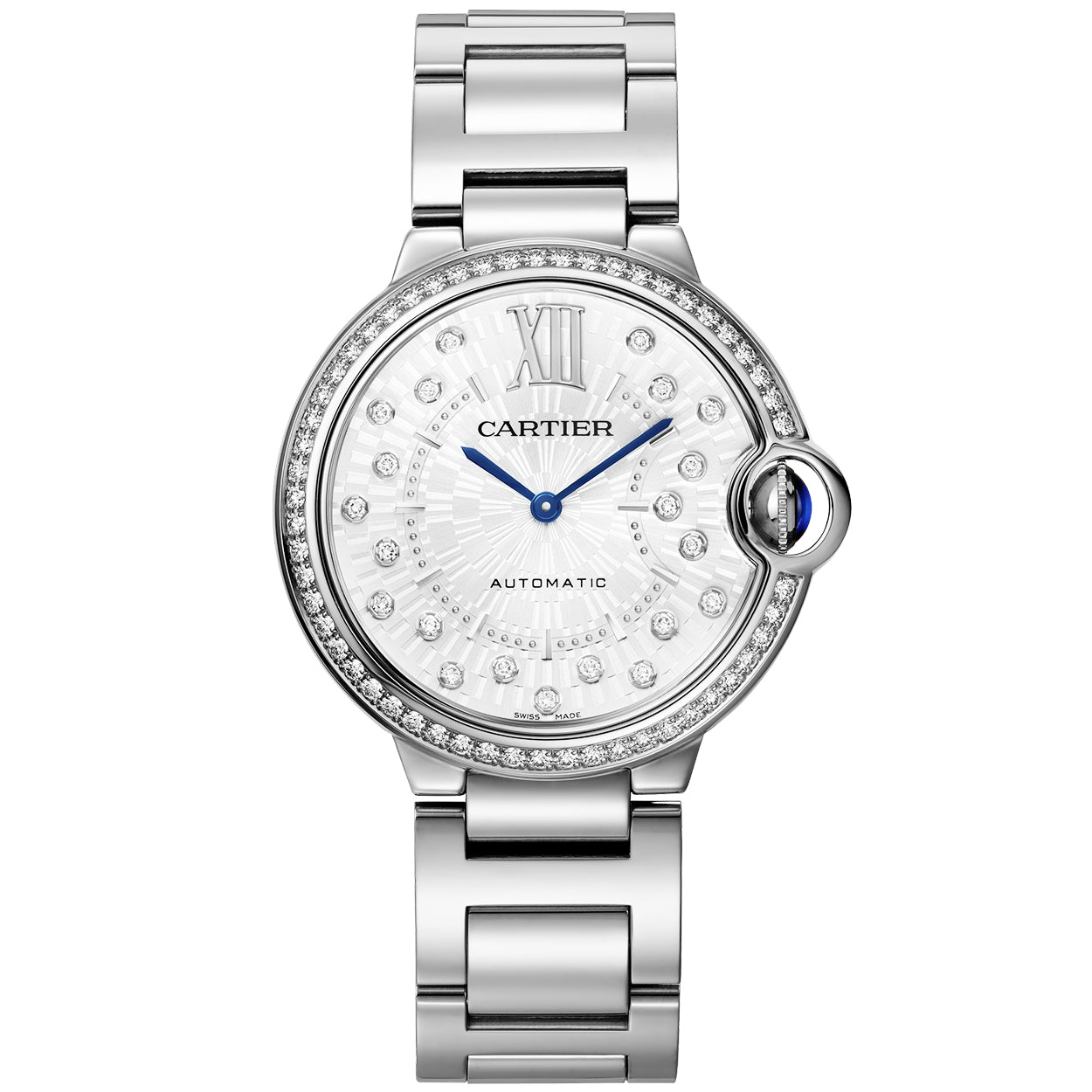 Ballon Bleu de Cartier Automatic 33mm stainless steel and diamond watch