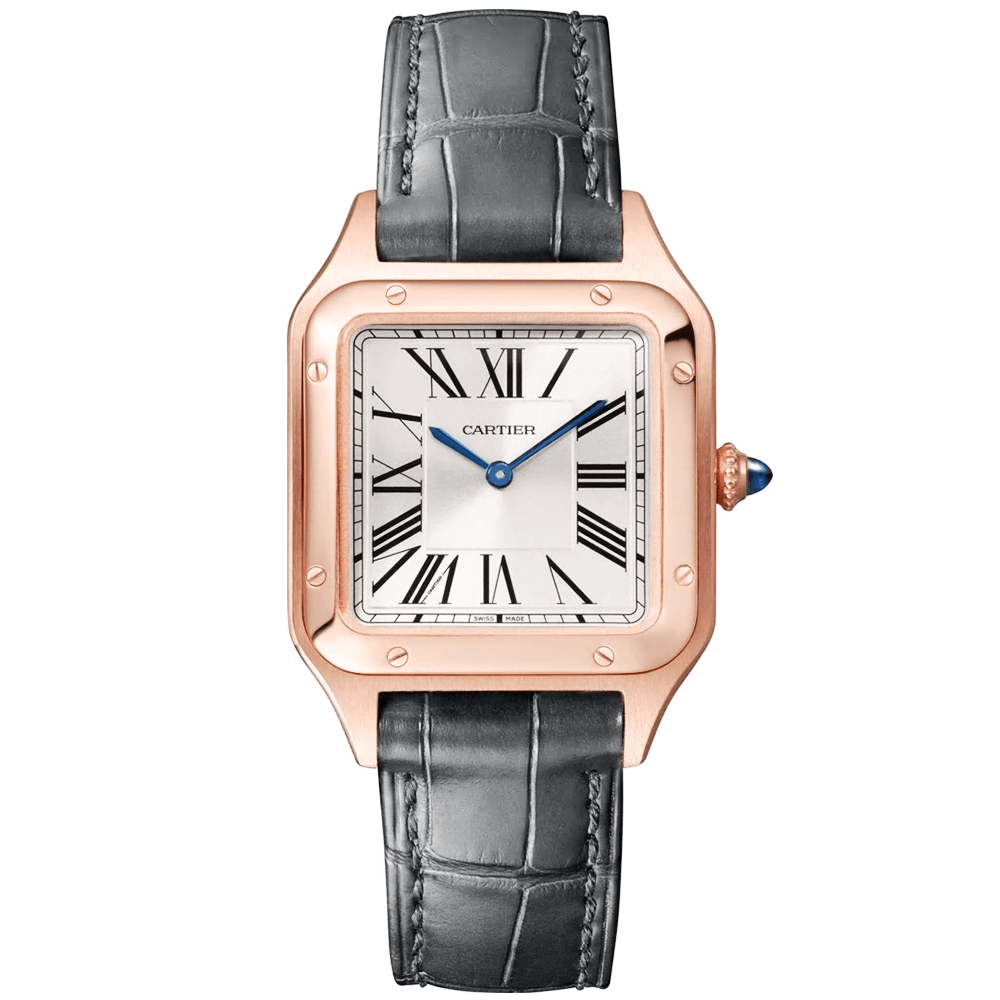 Santos-Dumont Small 18ct Rose Gold Strap Watch