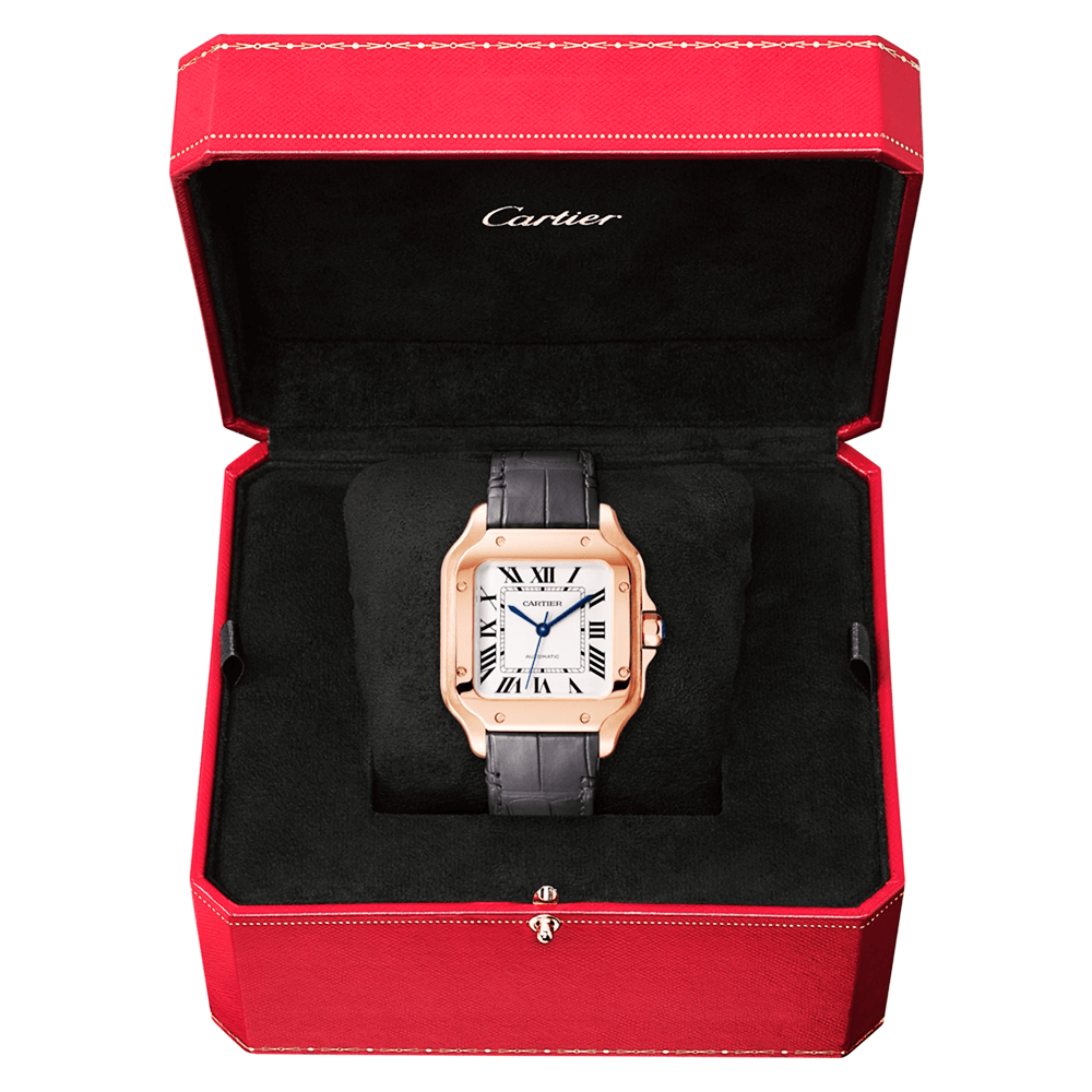 Santos de Cartier Medium Automatic 18ct Rose Gold Watch