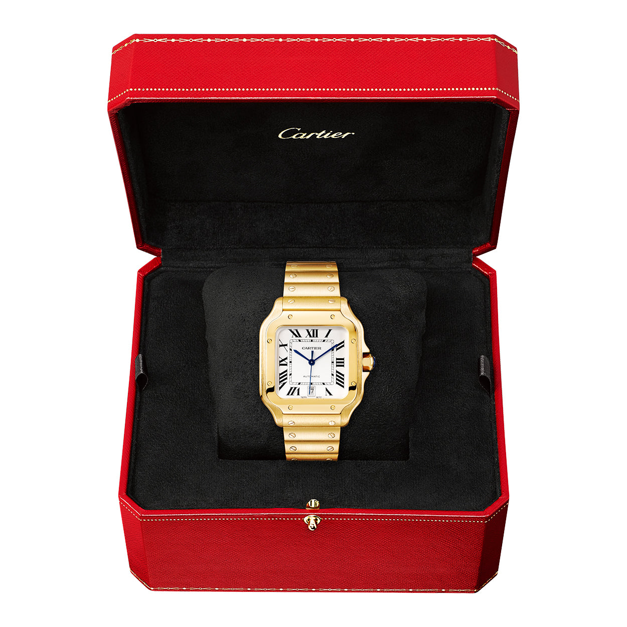 Santos de Cartier Medium Automatic 18ct Yellow Gold Bracelet Watch