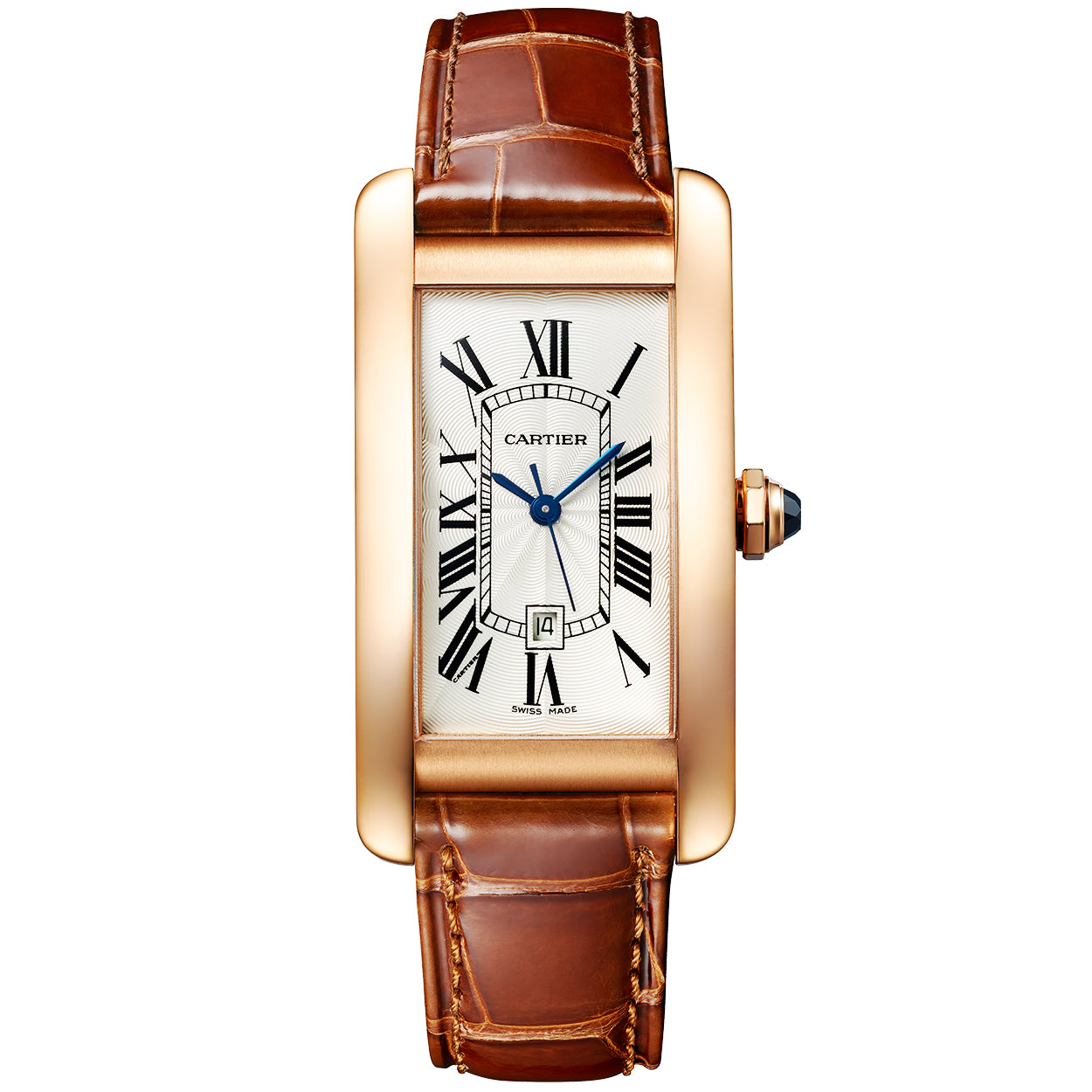 Tank Américaine Large 18ct Rose Gold Automatic Strap Watch