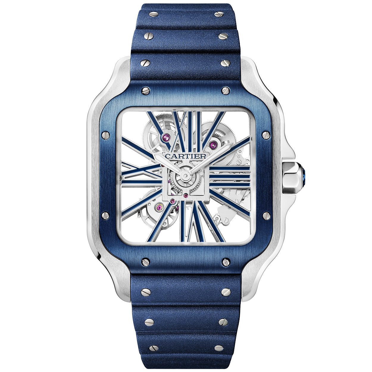 Santos de Cartier Large Skeleton/Blue Dial Men's Watch