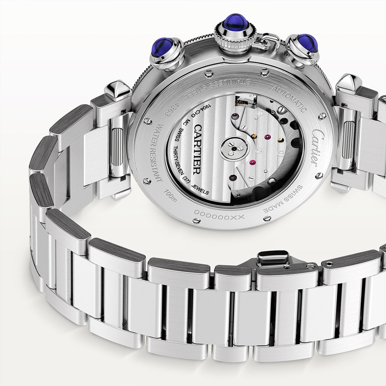 Pasha de Cartier 41mm Bracelet/Leather Strap Chronograph Watch