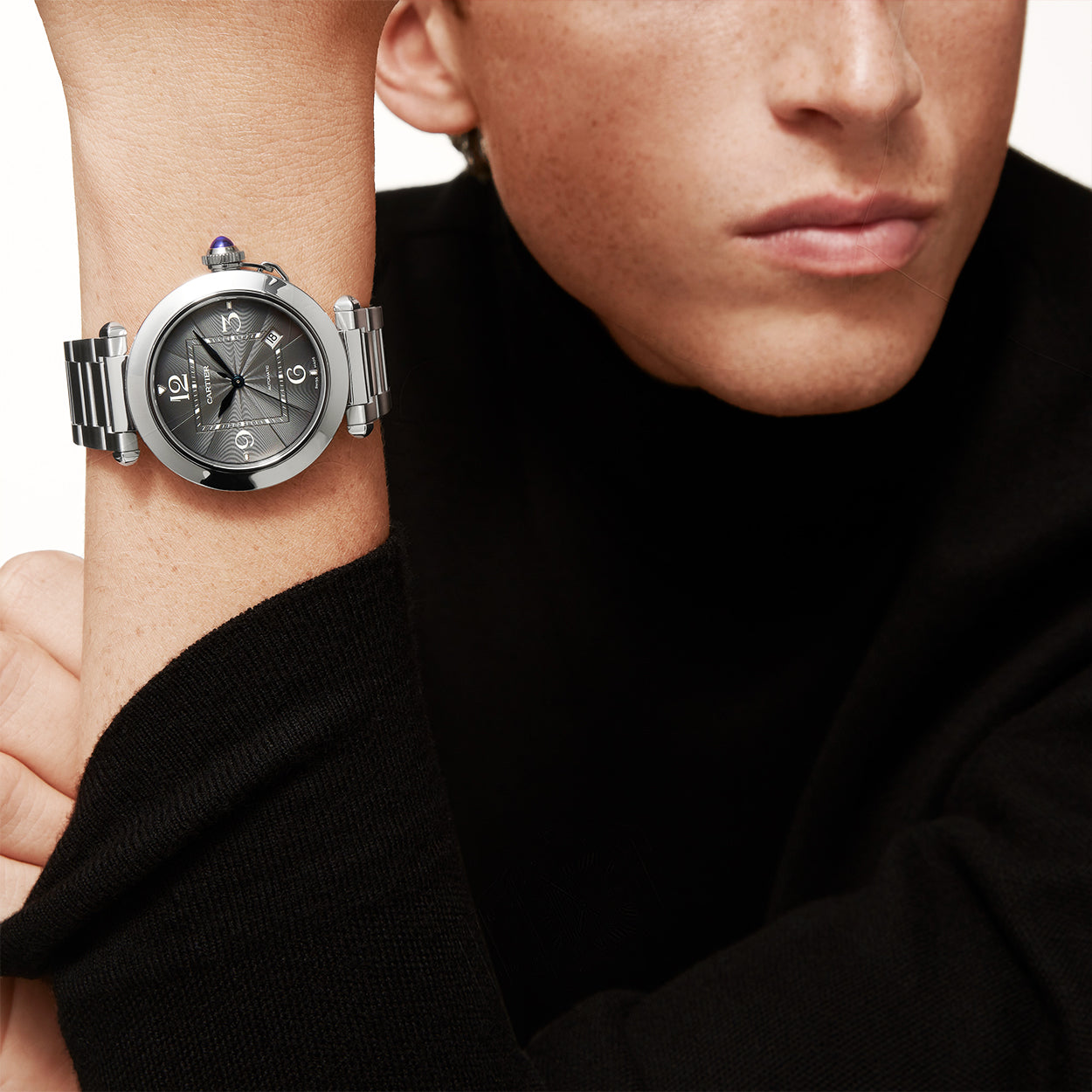 Pasha de Cartier 41mm Grey Dial Men's Automatic Bracelet Watch