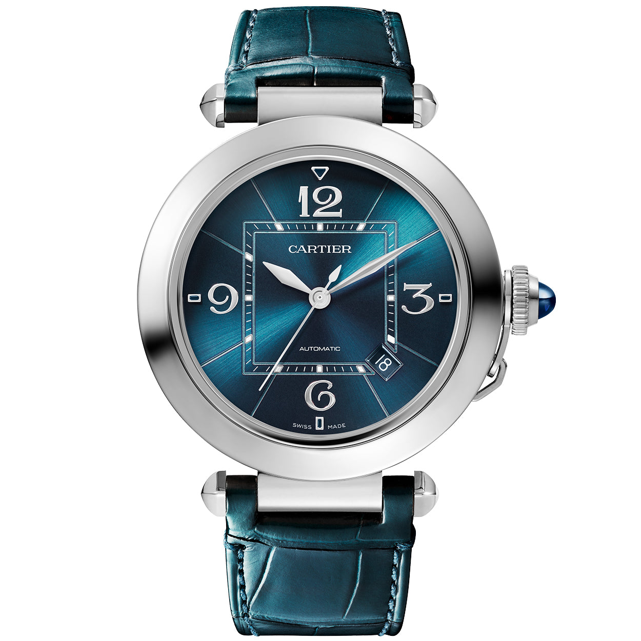 Pasha de Cartier 41mm Blue Dial Men's Automatic Bracelet Watch