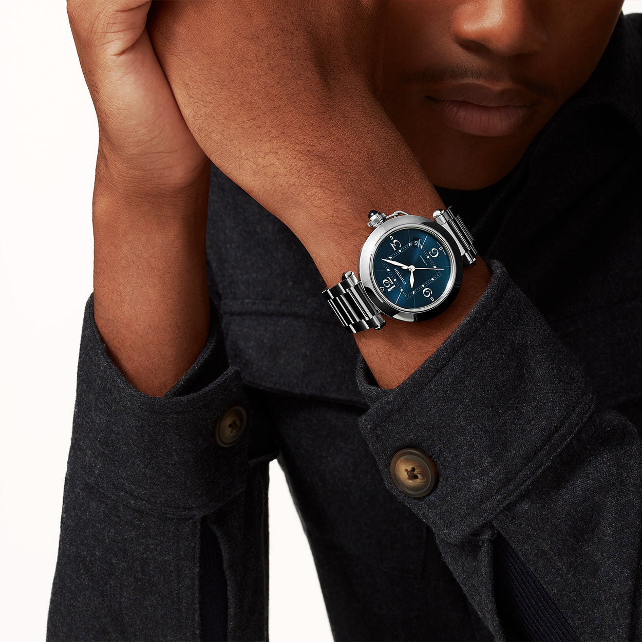 Pasha de Cartier 41mm Blue Dial Men's Automatic Bracelet Watch