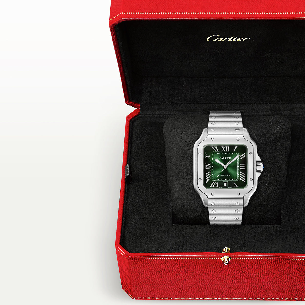 Santos de Cartier Large Smoky Green Dial Automatic Bracelet/Strap Watch