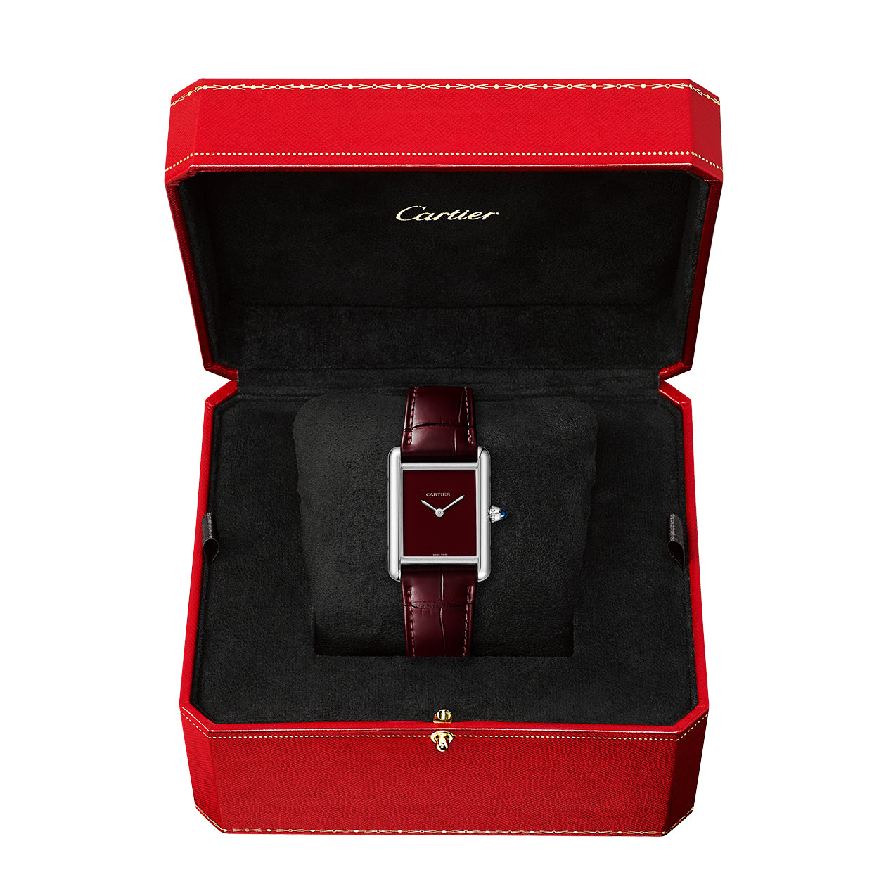 Tank Must Red Dial & Leather Strap Watch