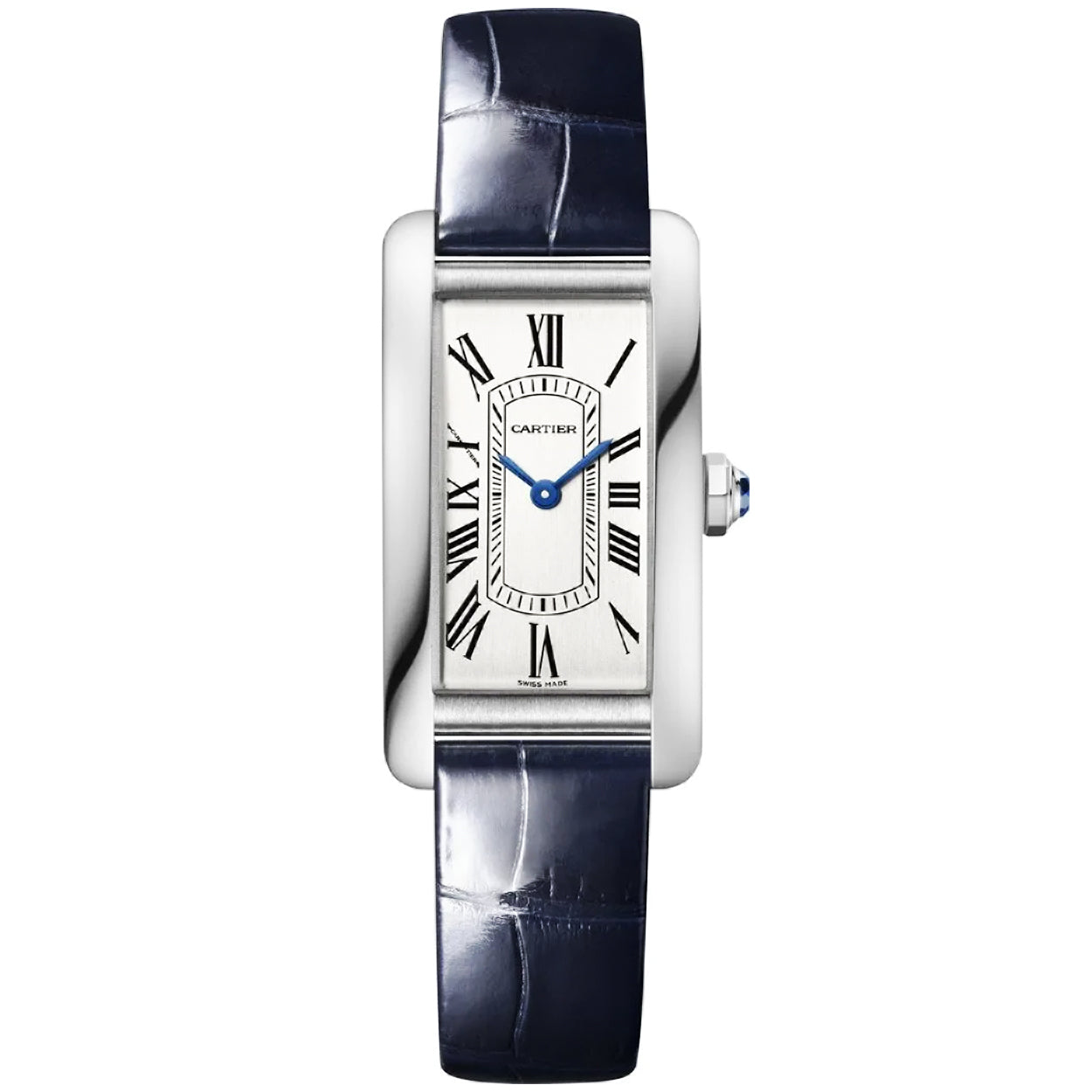Tank Américaine Small Steel Ladies Leather Strap Watch