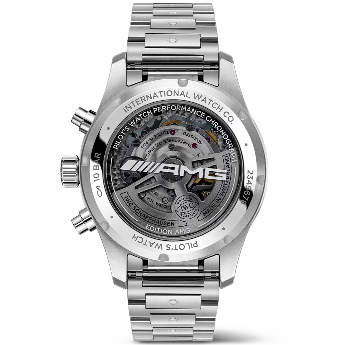 Pilot's 41mm Black Dial AMG Performance Chronograph Bracelet Watch