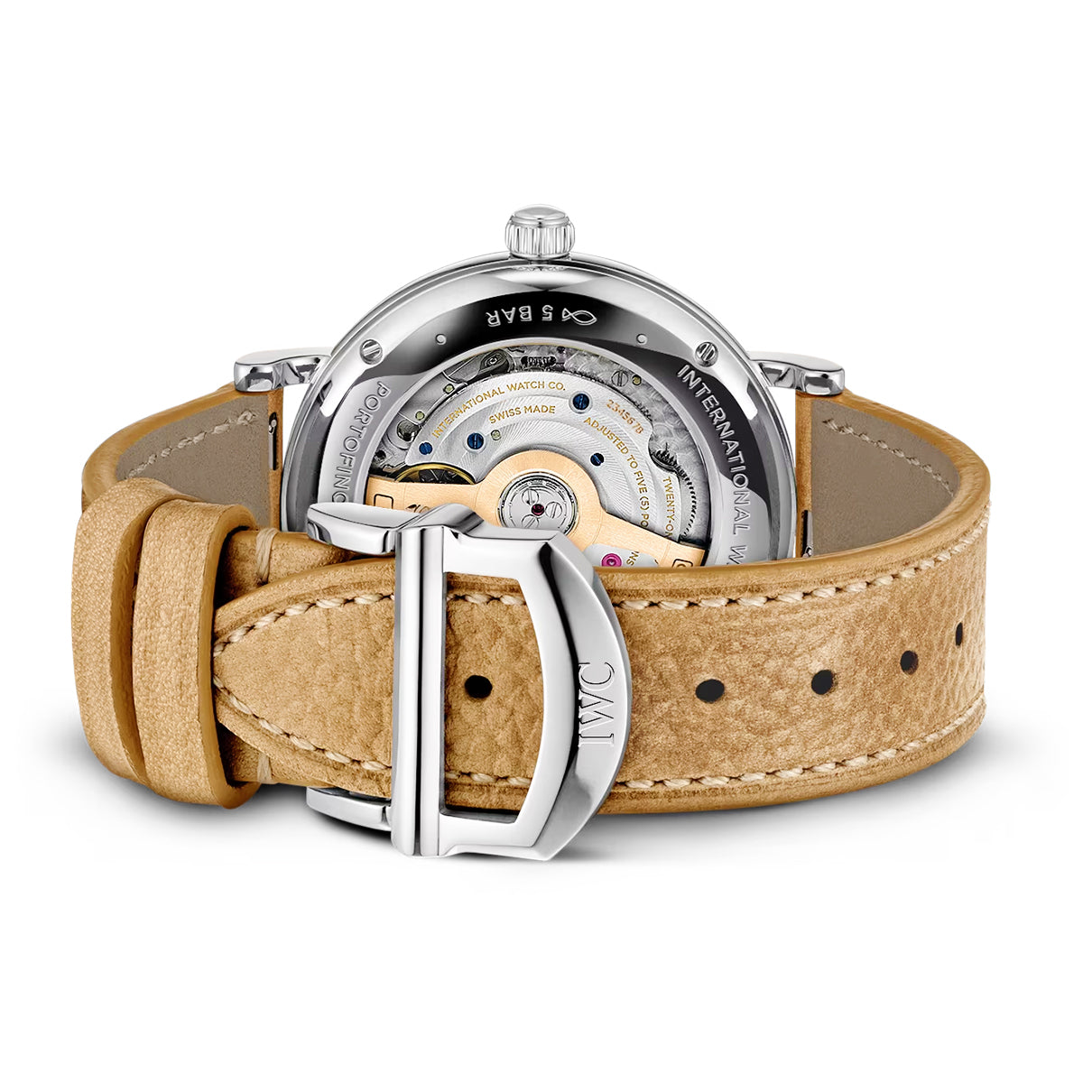 Portofino 37mm Silver Diamond Dial Strap Watch