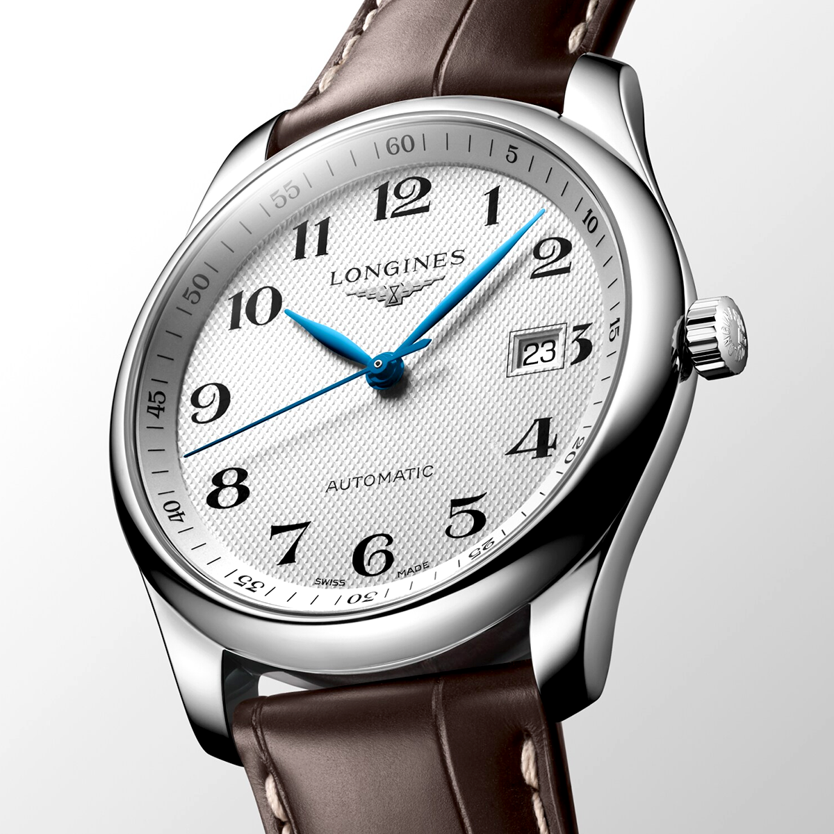 Master Collection 40mm Silver Dial Automatic Strap Watch