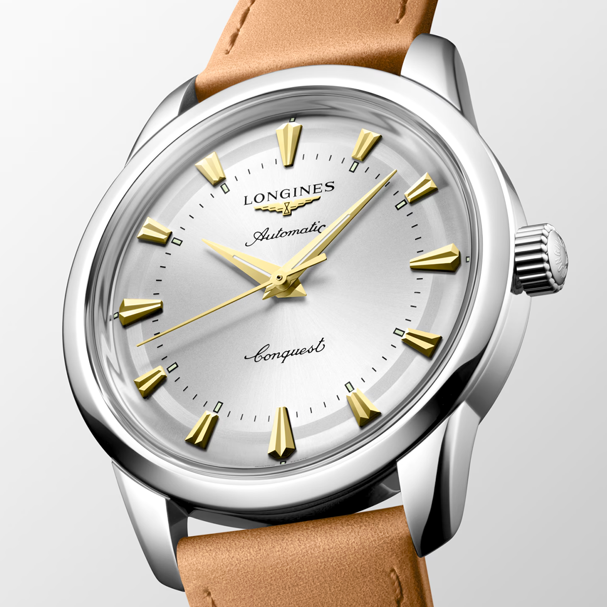 Conquest Heritage 40mm Silver/Gold Dial Automatic Strap Watch
