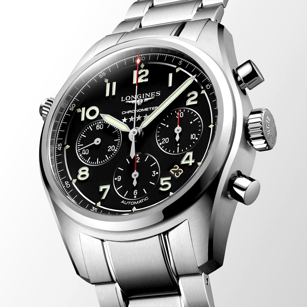 Spirit Chronograph 42mm Black Dial Automatic Bracelet Watch