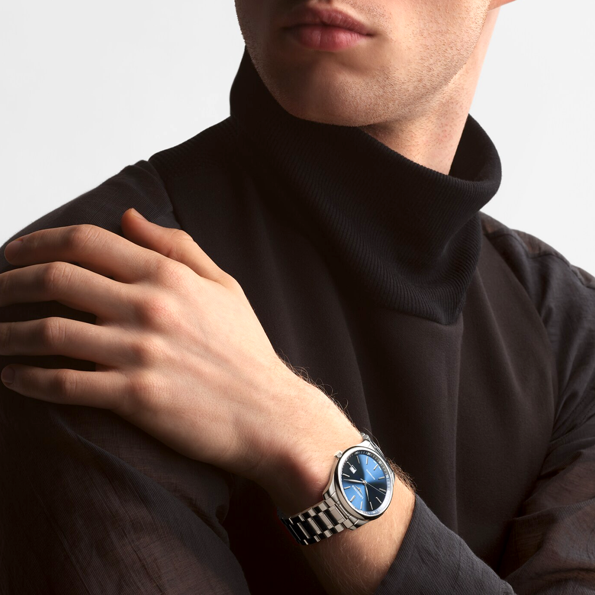 Master Collection 42mm Blue Dial Men's Bracelet Watch