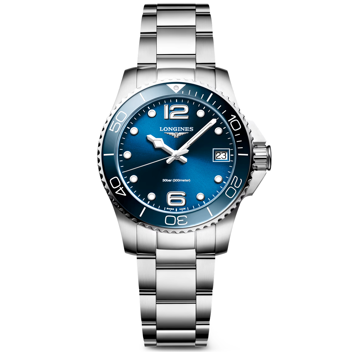 HydroConquest 32mm Blue Dial Ladies Bracelet Watch
