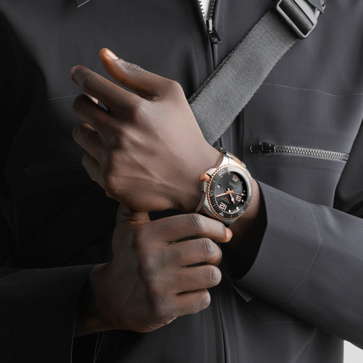 HydroConquest 41mm Two-Tone Grey Dial Men's Bracelet Watch