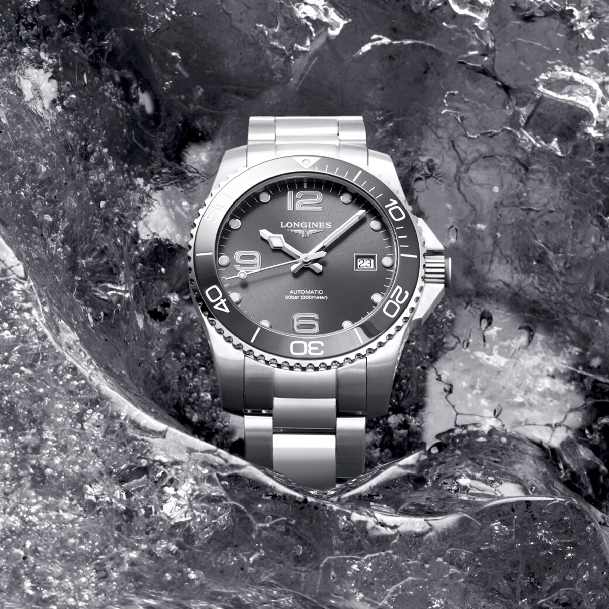 HydroConquest 41mm Grey Dial & Bezel Automatic Bracelet Watch