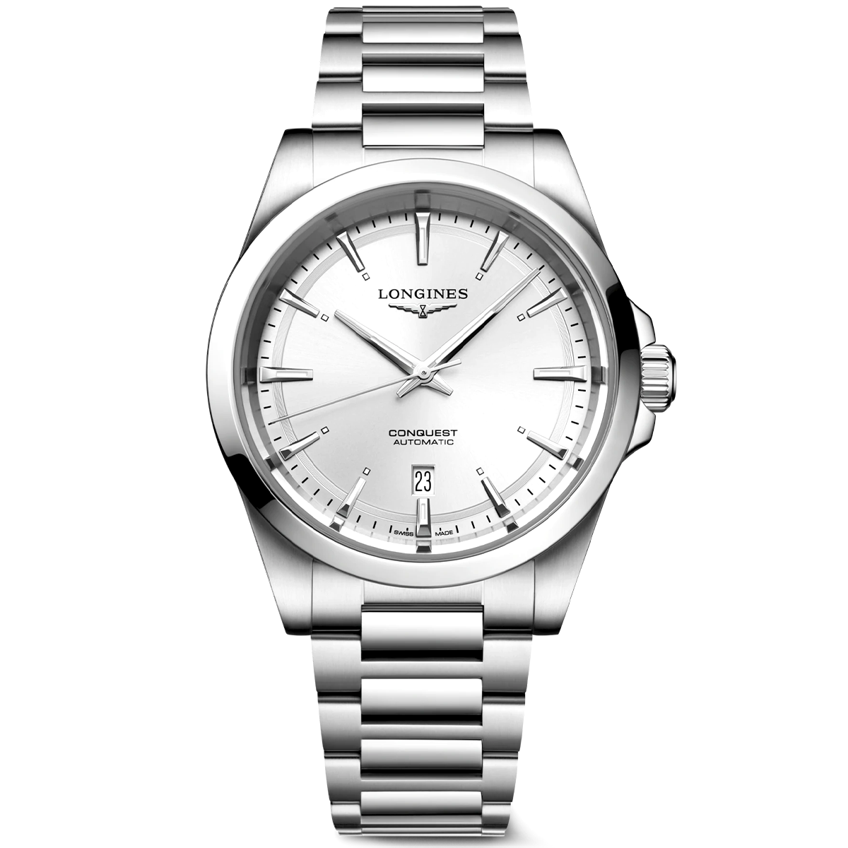 Conquest 41mm Silver Dial Automatic Bracelet Watch